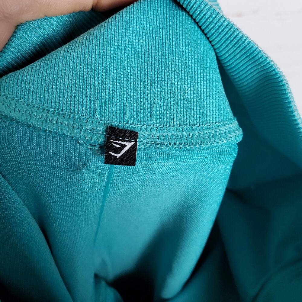 Gymshark Leggings Womens M Capri Blue Acid Wash Sweat Seamless Washed Gym - Picture 10 of 15